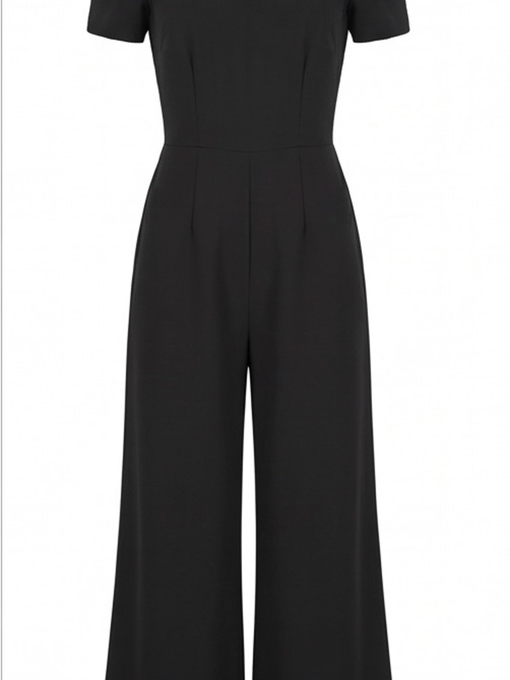 Monteau Black Scallop Off-Shoulder Wide Leg Jumpsuit Size S - Picture 7 of 9